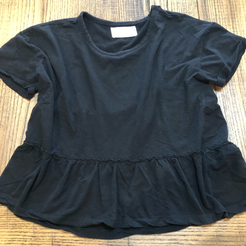 Peplum short sleeve sweatshirt